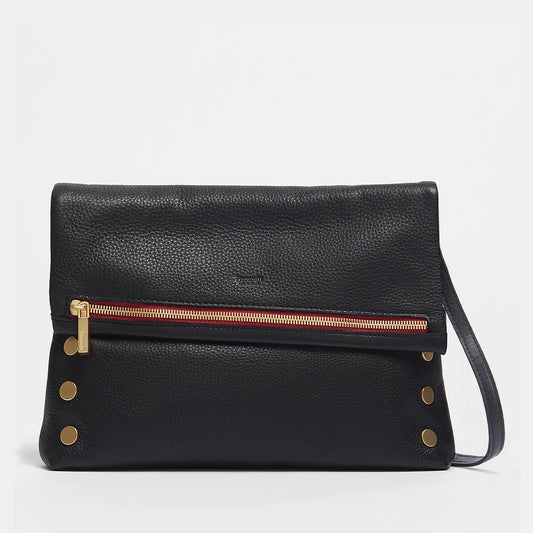 Hammitt VIP Large Crossbody Bag - Black/Brushed Gold with Red Zip