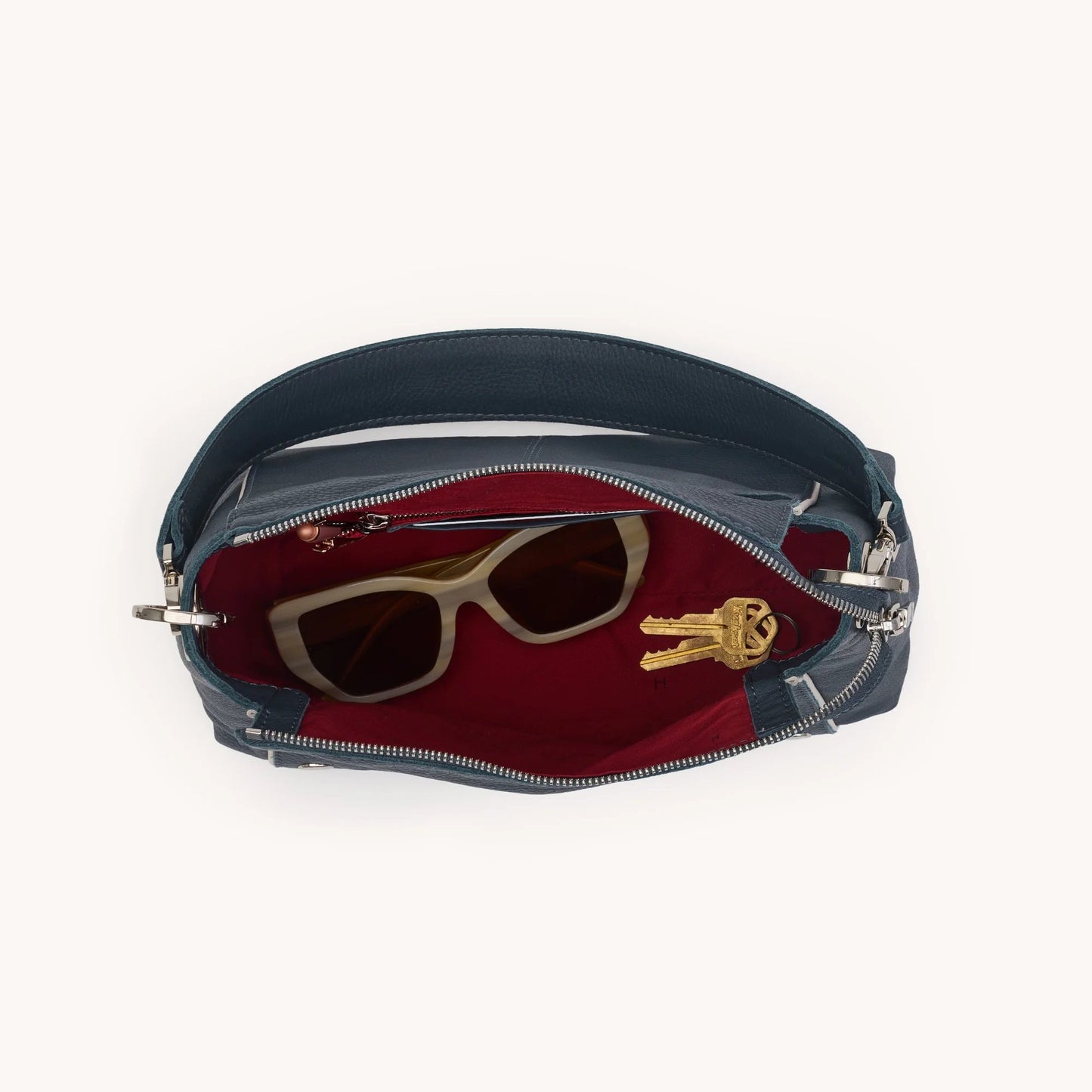 Hammitt Bryant Medium Crossbody Bag - Nautical Navy/Shiny Silver