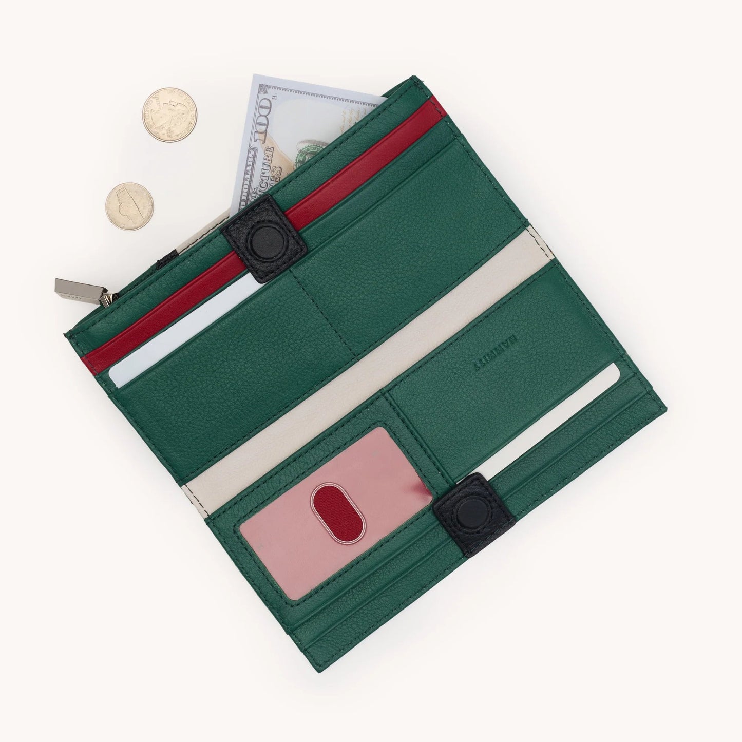Hammitt 110 North Wallet - Clubhouse Stripe/Shiny Silver