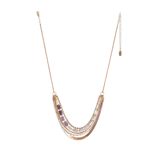 Multi-Strand Gemstone, Pearl + Vintage Brass Statement Necklace