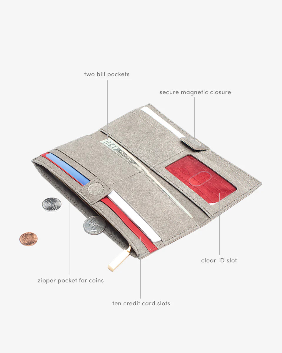Hammitt 110 North Wallet - Pewter/Brushed Gold