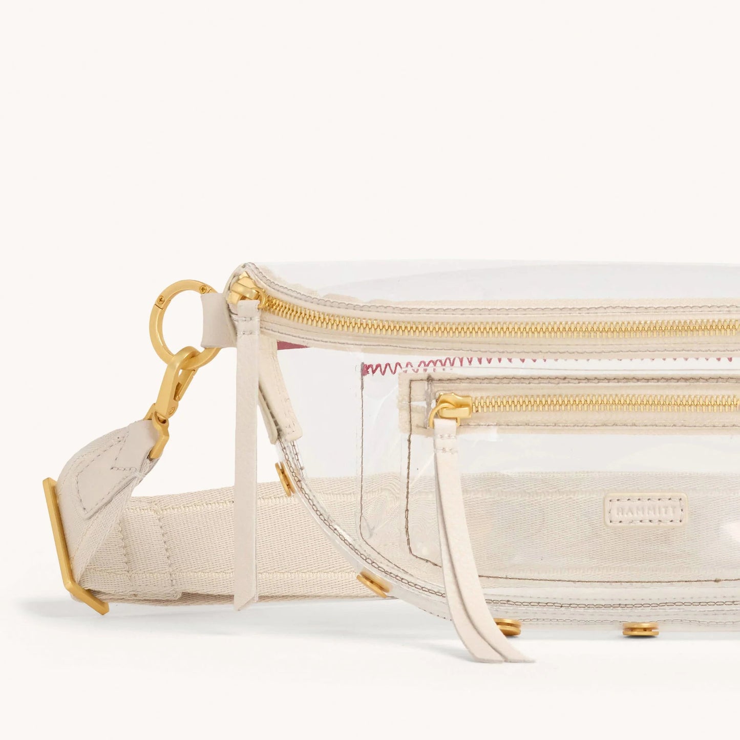 Hammitt Charles Clear Belt Bag - Calla Lily White/Brushed Gold