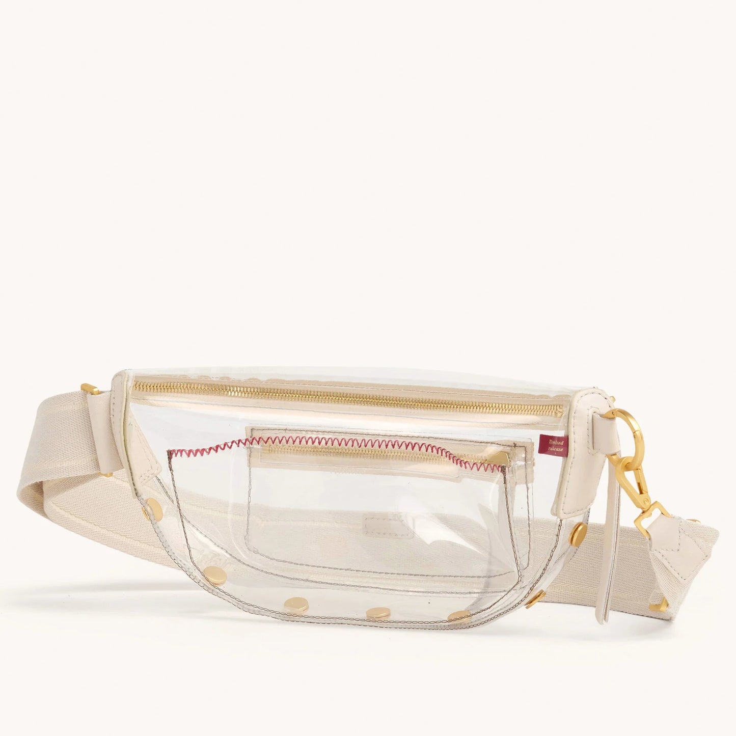 Hammitt Charles Clear Belt Bag - Calla Lily White/Brushed Gold
