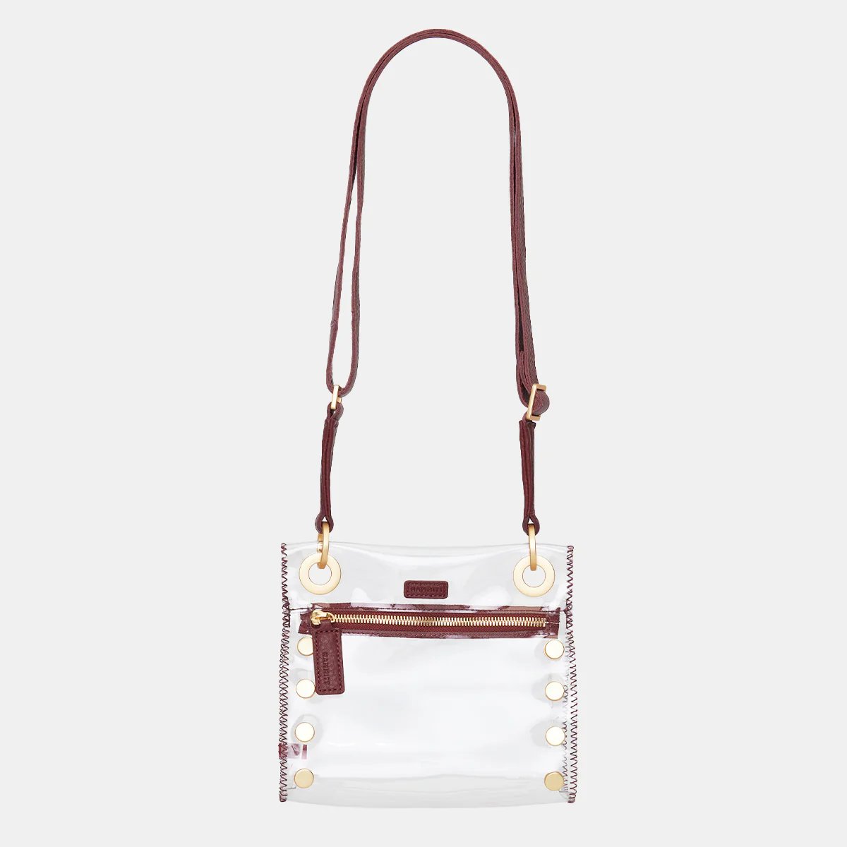 Hammitt Tony Clear Small Crossbody Bag - Crimson/Brushed Gold