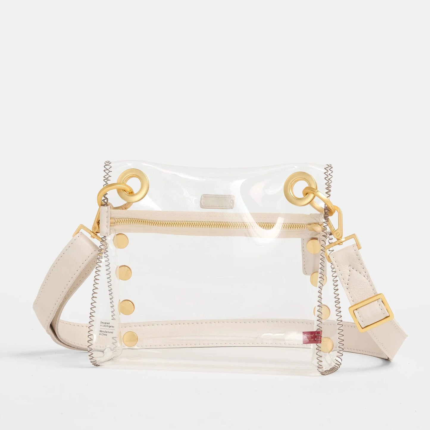 Hammitt Tony Clear Small Crossbody Bag - Calla Lily White/Brushed Gold