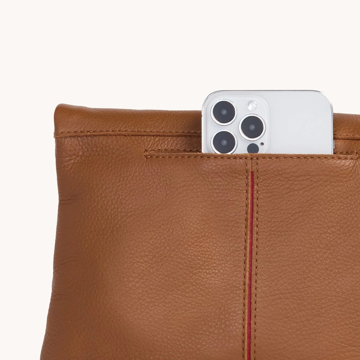 Hammitt VIP Medium Crossbody Bag - Mahogany Pebble/Brushed Gold with Red Zip