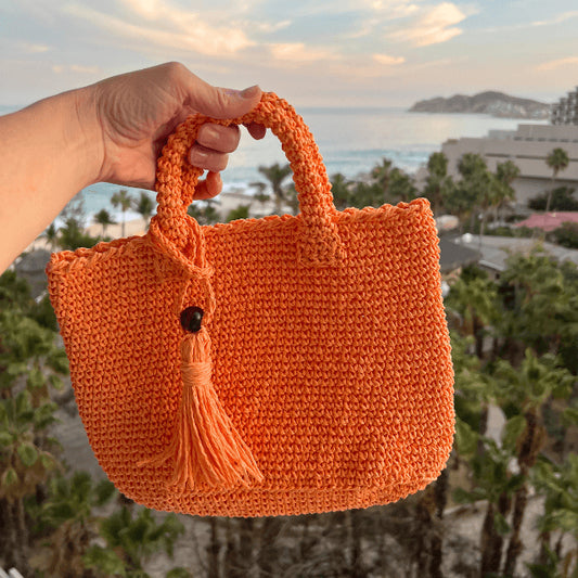Handwoven Tatli Mini Tote Bag - Orange