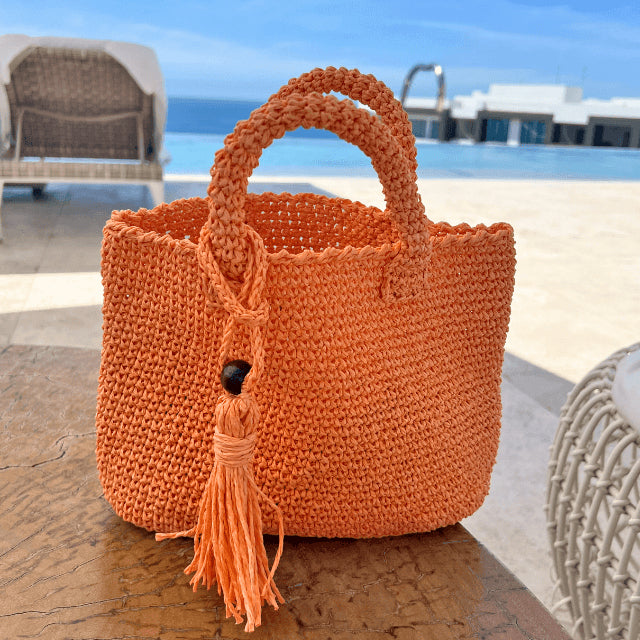 Handwoven Tatli Mini Tote Bag - Orange