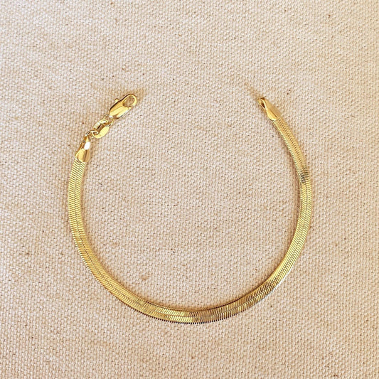 Herringbone Bracelet - 4mm, Gold Fill