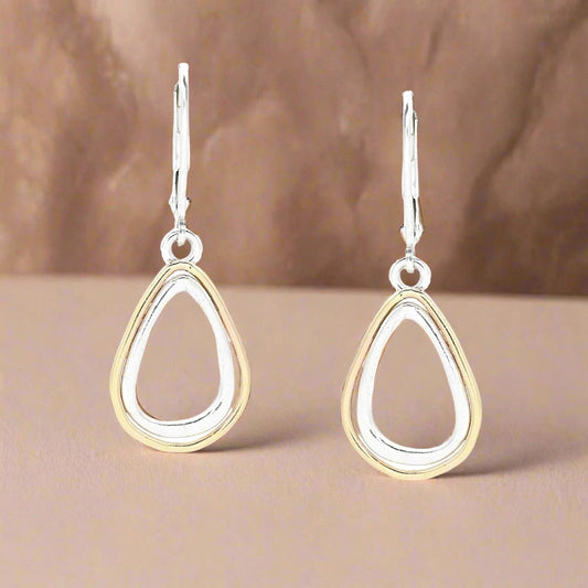 Gold-Edged Sterling Silver Drop Earrings