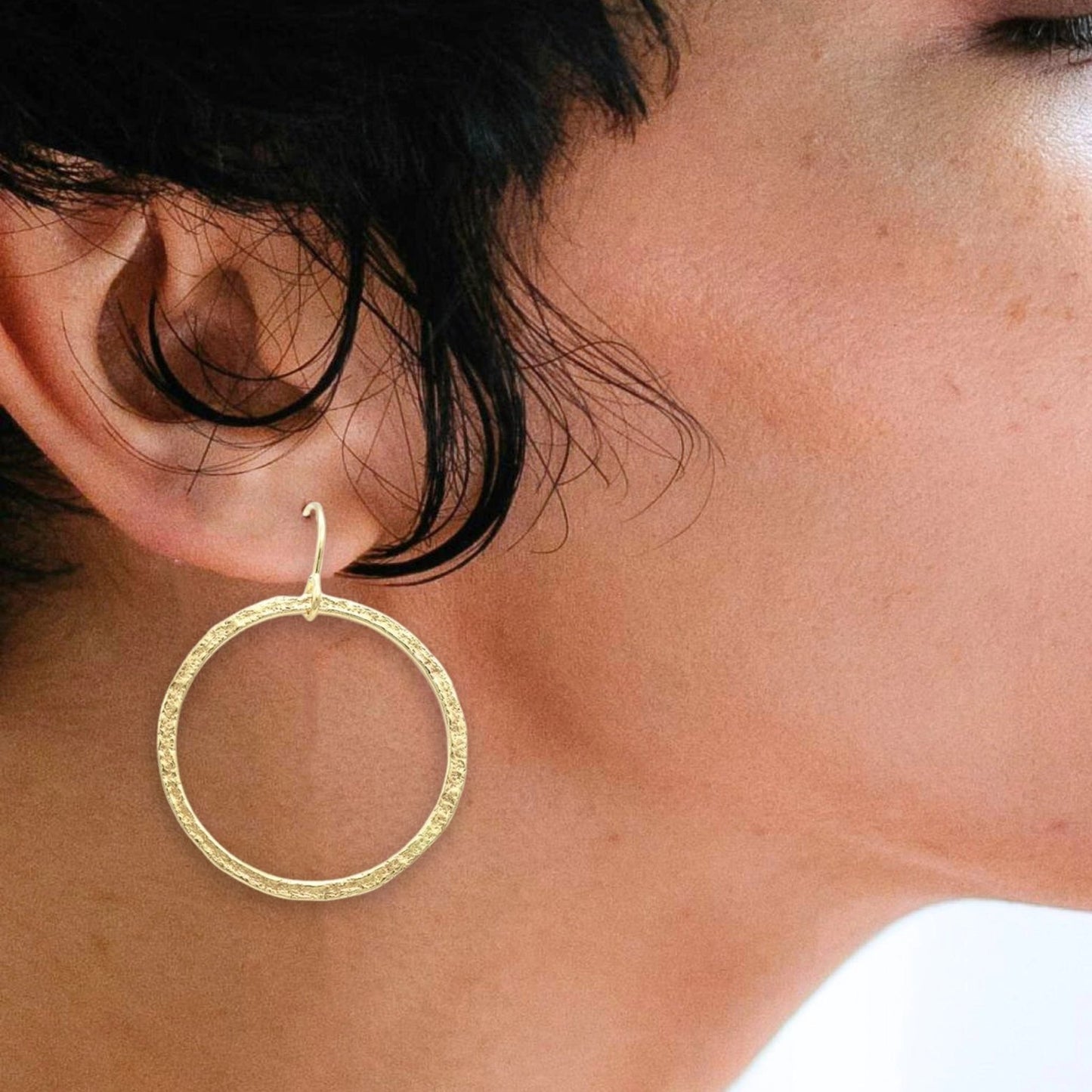 Golden Circle Dangle Earrings
