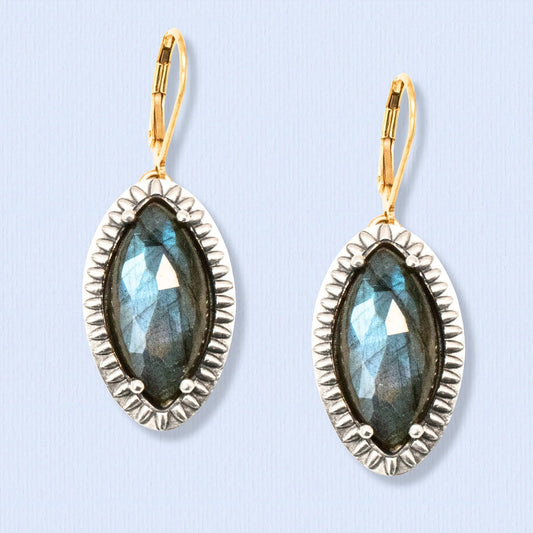 Labradorite + Mixed-Metal ‘Moonlit Mirage’ Drop Earrings