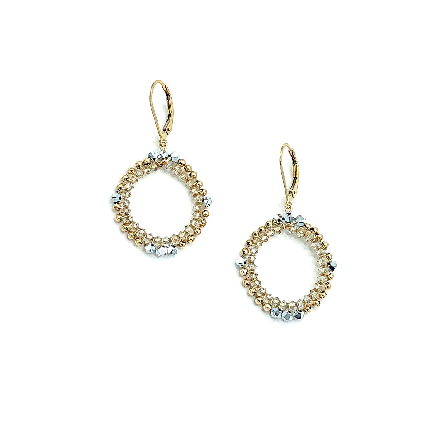 Open Circle Swarovski Crystal Earrings