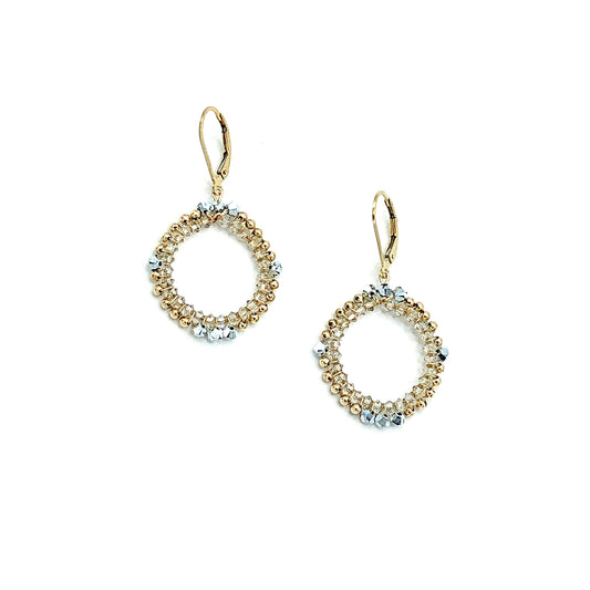Open Circle Swarovski Crystal Earrings