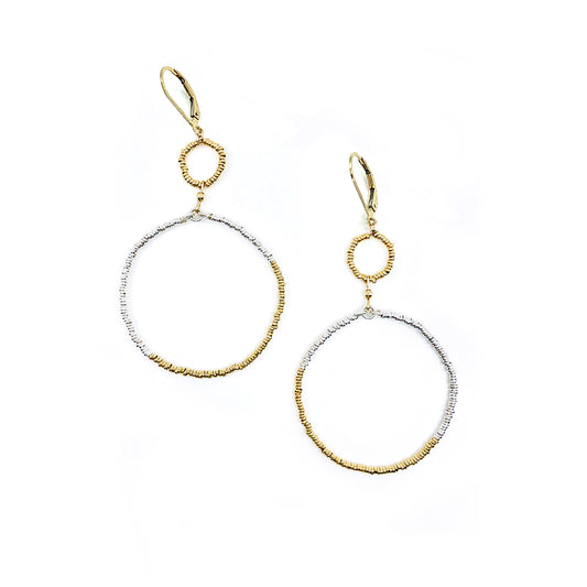Silver + Gold Chain Link Hoop Earrings