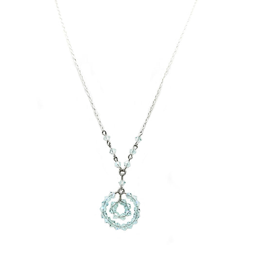 Light Azore AB European Crystal Petite Concentric Circles Pendant Necklace