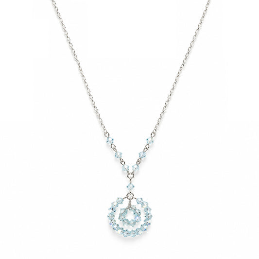 Light Azore AB European Crystal Petite Concentric Circles Pendant Necklace