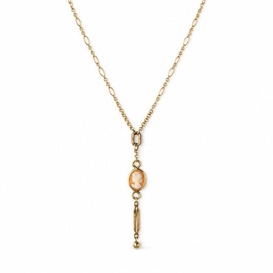 Vintage Cameo Intaglio Drop Necklace