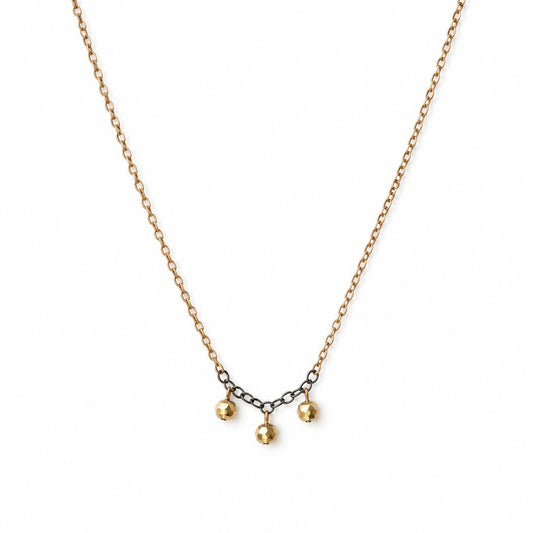 Mixed Metal Pyrite Bead Layering Necklace
