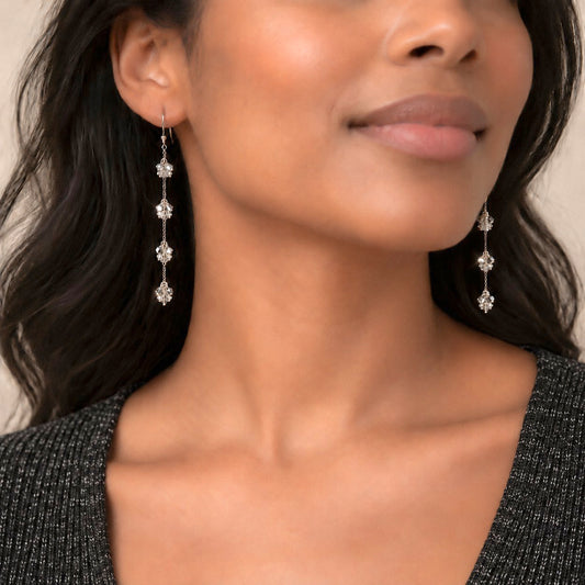 Ombré European Crystal Four-Drop Earrings