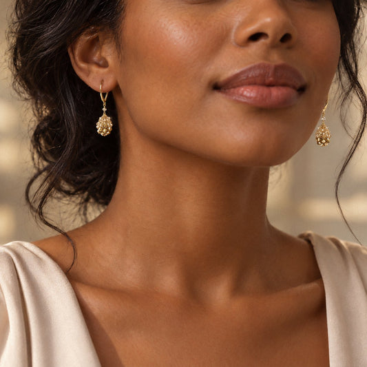 Ombré Aurum + Golden Shadow European Crystal Cluster Earrings