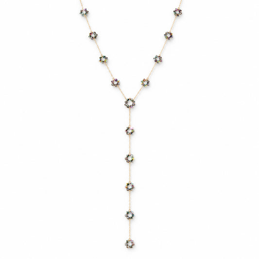 Iridescent Vitrail European Crystal Multi-Station Long Y-Necklace