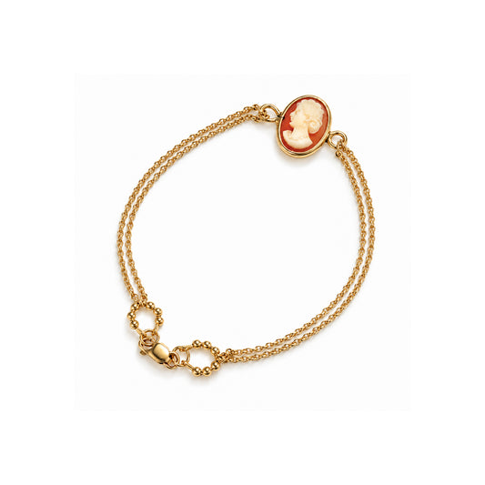 Vintage Cameo Intaglio Double-Chain Bracelet
