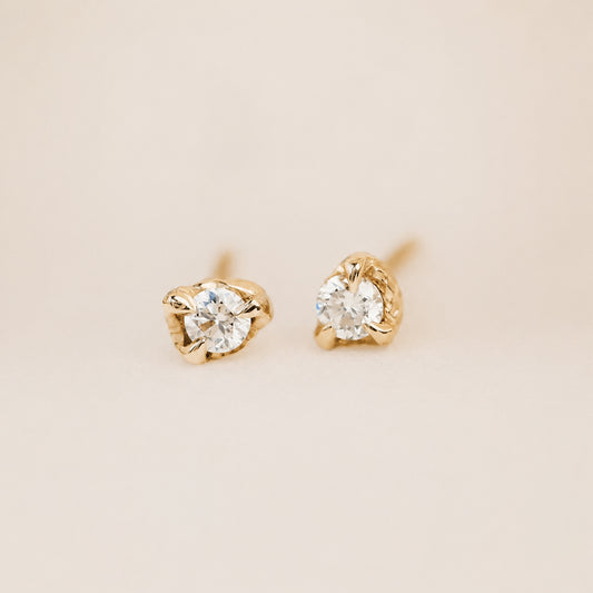 14k Gold + Diamond Petite Stud Earrings