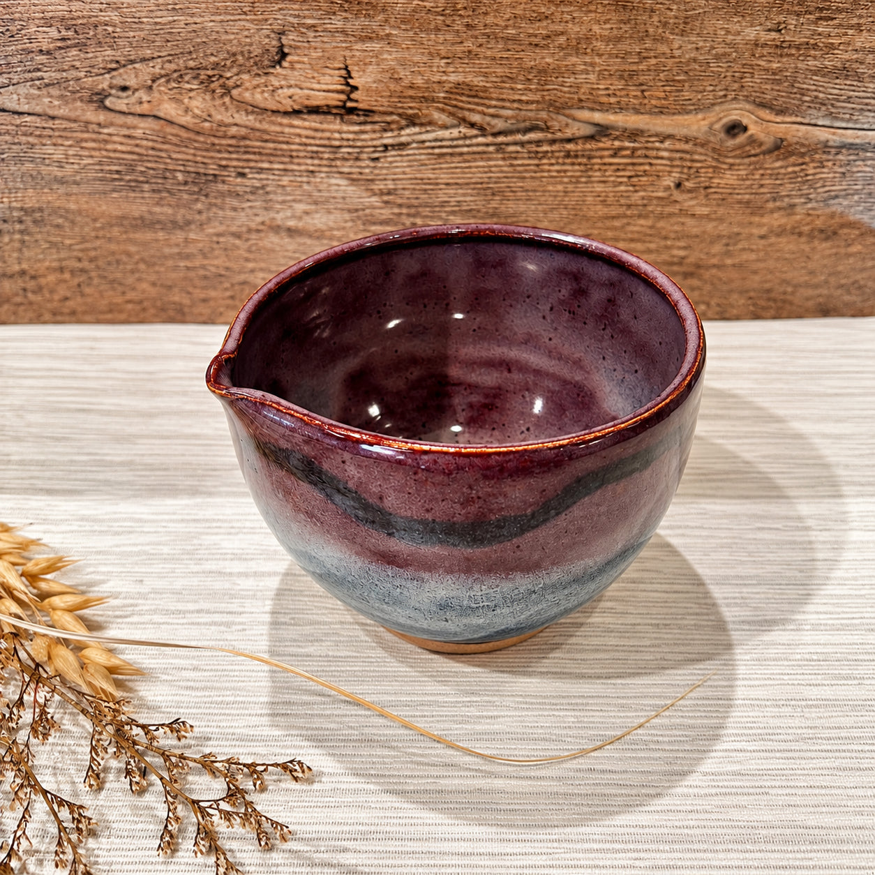 Plum Horizon Stoneware Pouring Bowl