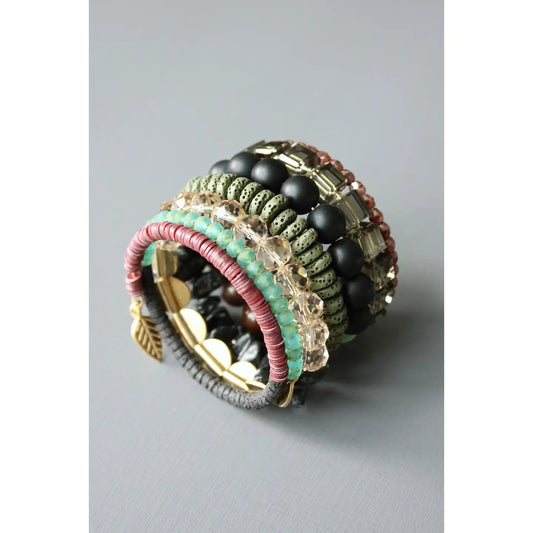 Moss Green + Cocoa Wrap Bracelet