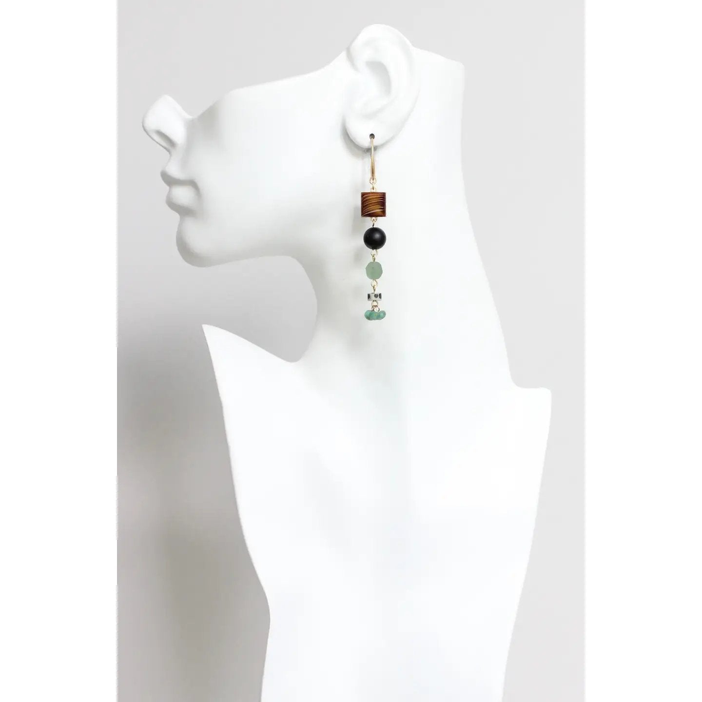 Vintage Glass Long Statement Earrings