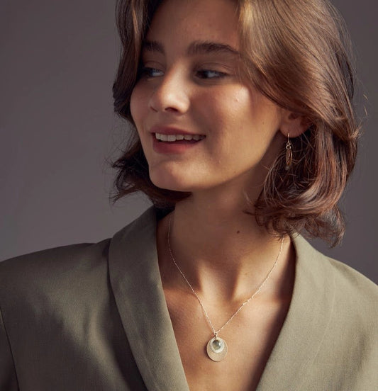 Mixed-Metal ‘Labradorite Texture’ Pendant Necklace