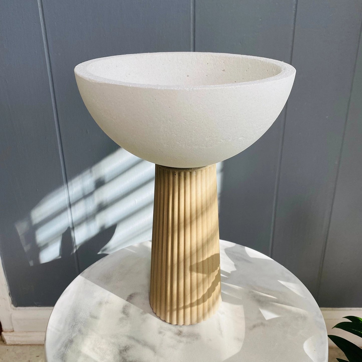 Leo Decorative Pedestal Concrete Bowl