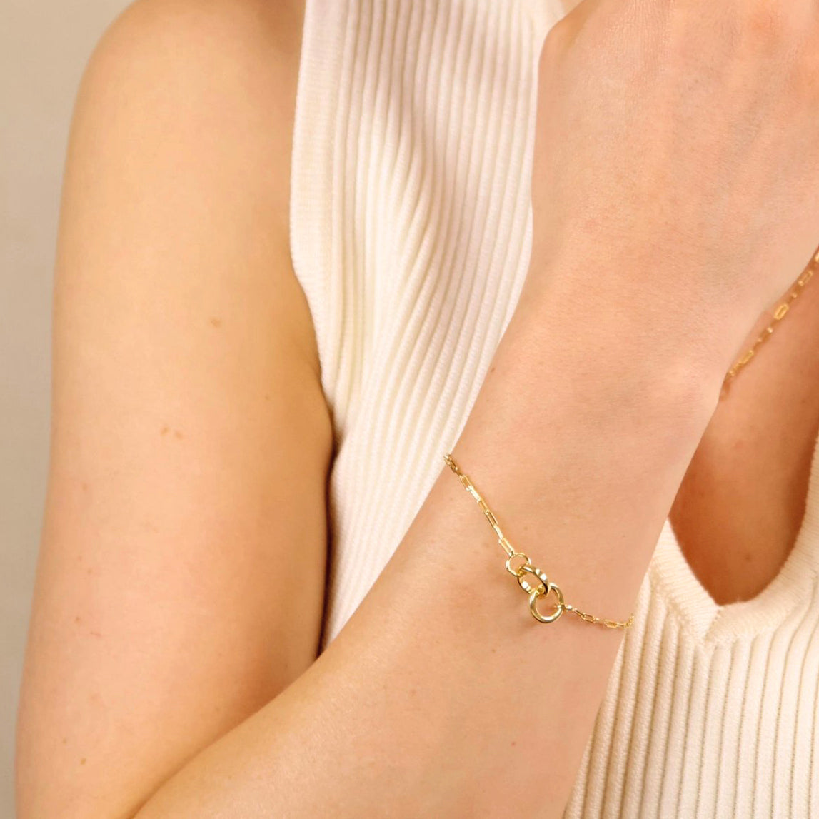 Linked Paperclip Chain Bracelet - Gold Fill