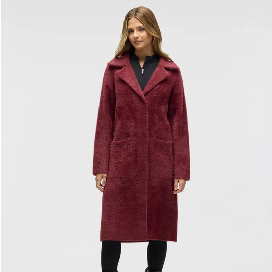 Longline Coatigan with Detachable Faux Fur - Winetasting