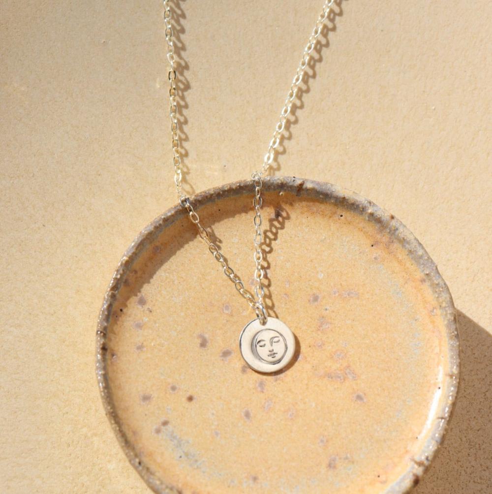 Luna Pendant Necklace (Select Material) Sterling Silver