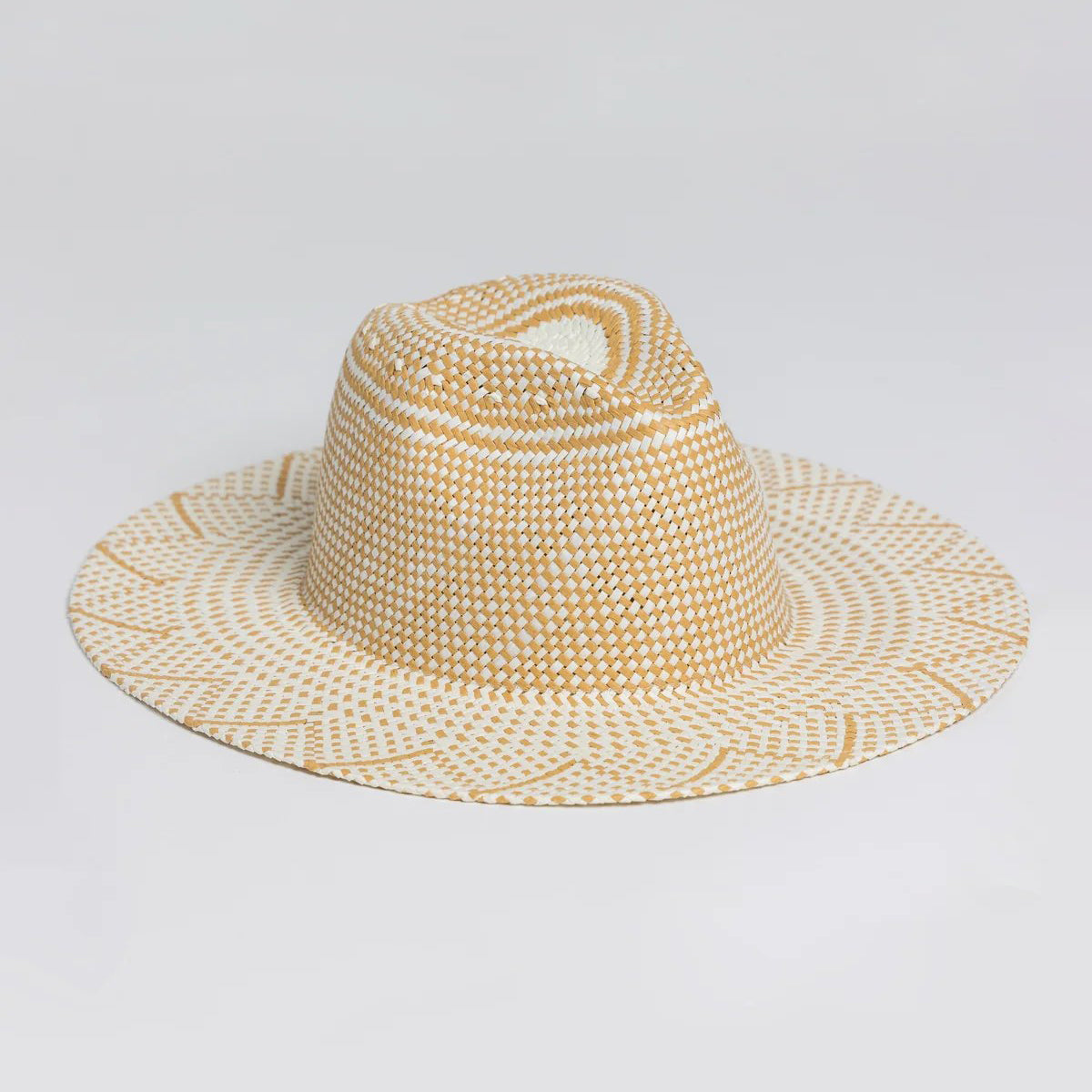 Luxe Novelty Packable Sun Hat - Ivory/Tan