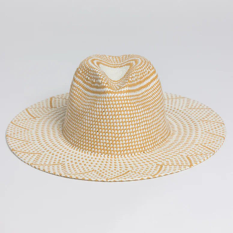 Luxe Novelty Packable Sun Hat - Ivory/Tan