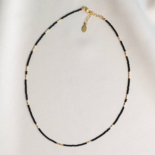 Flow Necklace – Black + Gold
