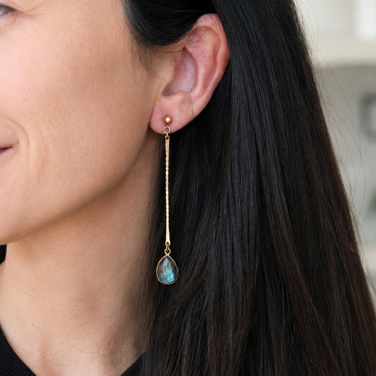 Misha Drop Post Earrings – Labradorite