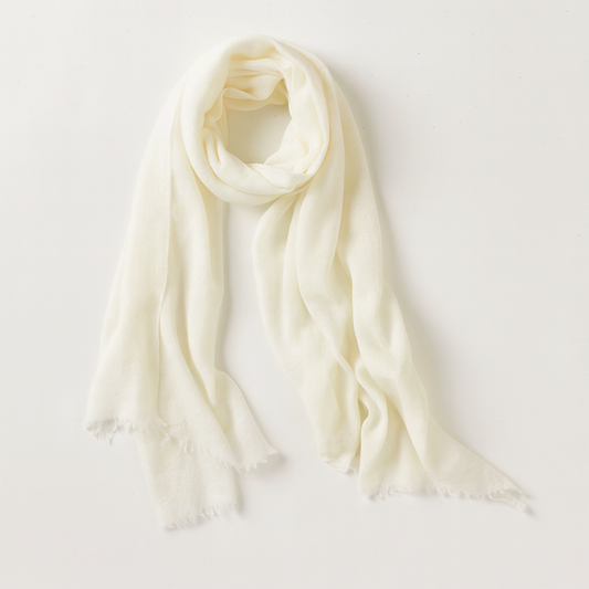 Cashmere Whisper Featherweight Scarf - Ivory