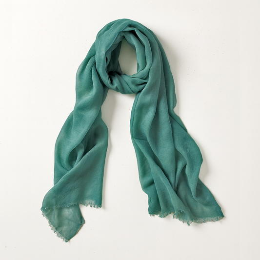 Cashmere Whisper Featherweight Scarf - Mid-Aqua