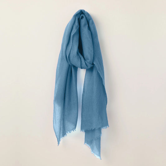 Cashmere Whisper Featherweight Scarf - Mid-Blue