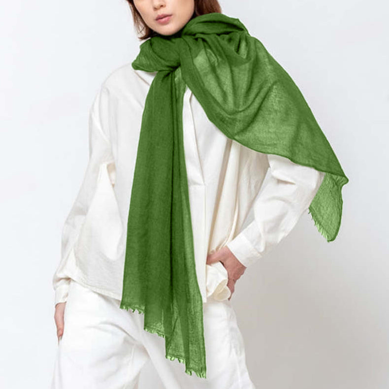 Cashmere Whisper Featherweight Scarf - Moss