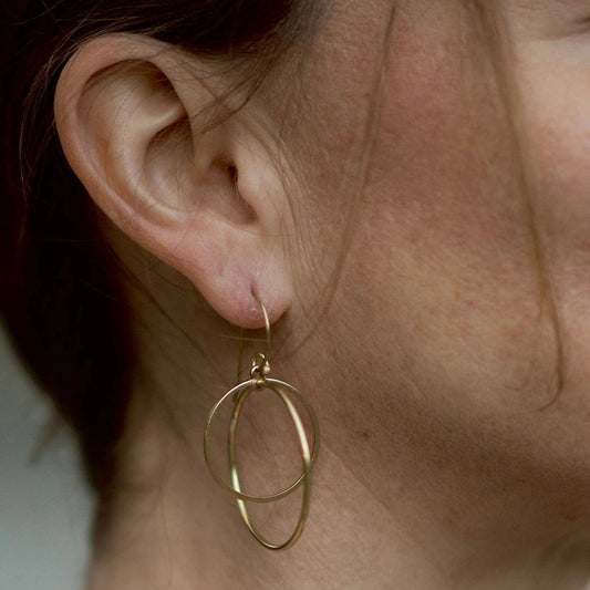 Short Kinetic Hoop Within Hoops Drop Earrings