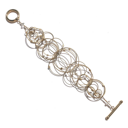 3-D Woven Cable ‘Interlocking Circles Max’ Bracelet – Ombre Gold