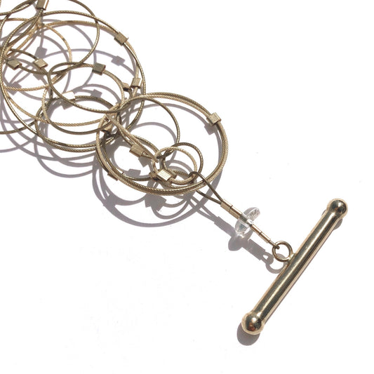 3-D Woven Cable ‘Interlocking Circles Max’ Bracelet – Ombre Gold