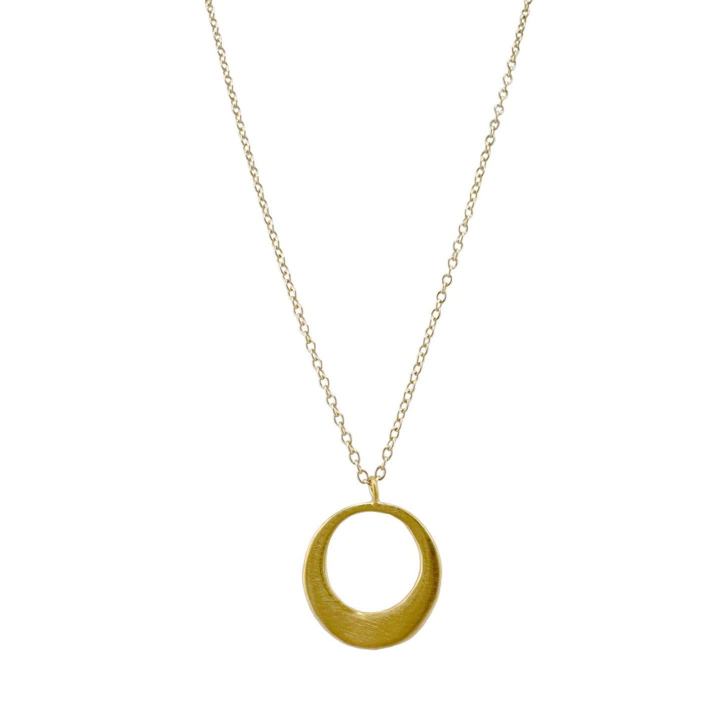 Medium Open Circle Pendant Necklace - Gold Vermeil