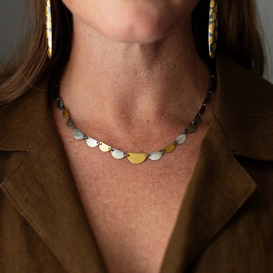 Mixed-Metal 'Hemi' Necklace