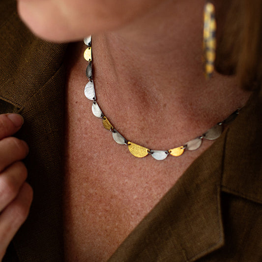 Mixed-Metal 'Hemi' Necklace